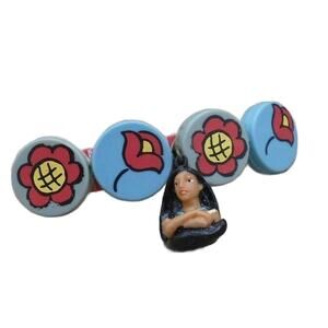 Vintage Disney Pocahontas Hair Barrette Clip Accessory Dangling Charm